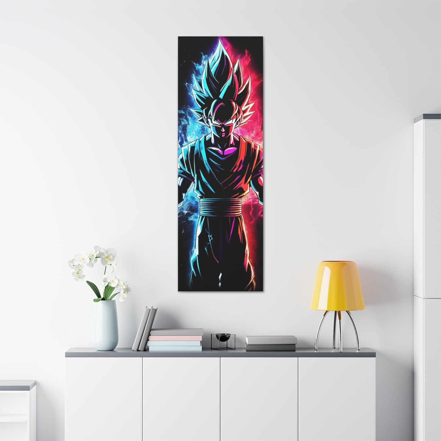 FANMADE Dragon Ball Z Goku Red/Blue Flame Canvas