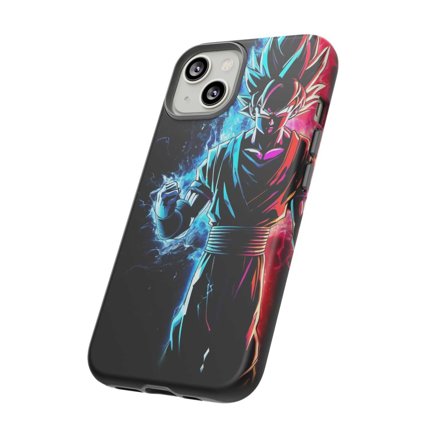 FANMADE Dragon Ball Z Goku Red/Blue Flame Phone Case [BLACK VERSION 2] (iPhone, Samsung)