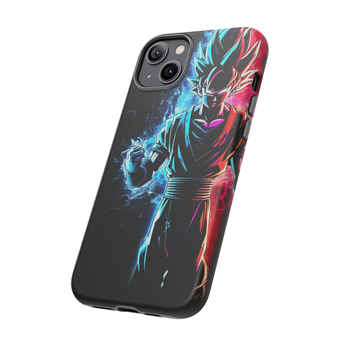 FANMADE Dragon Ball Z Goku Red/Blue Flame Phone Case [BLACK VERSION 2] (iPhone, Samsung)