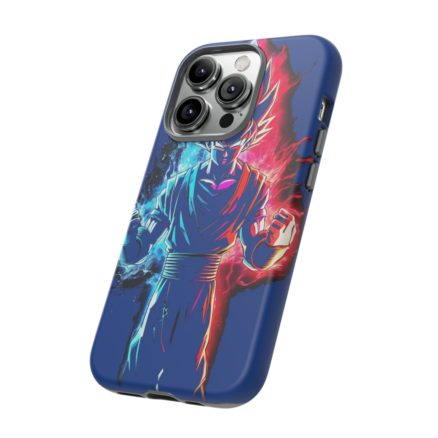 FANMADE Dragon Ball Z Goku Red/Blue Flame Phone Case [BLUE VERSION] (iPhone, Google Pixel, Samsung)