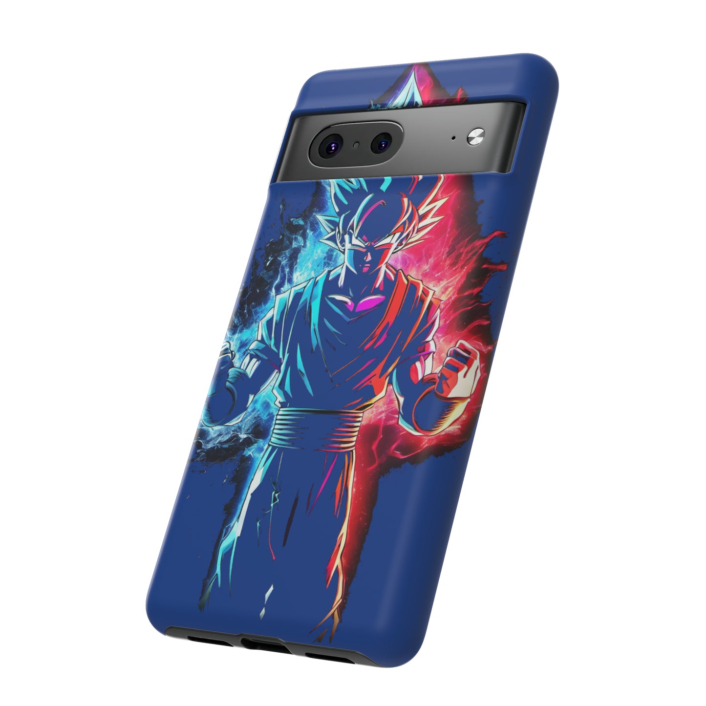 FANMADE Dragon Ball Z Goku Red/Blue Flame Phone Case [BLUE VERSION] (iPhone, Google Pixel, Samsung)