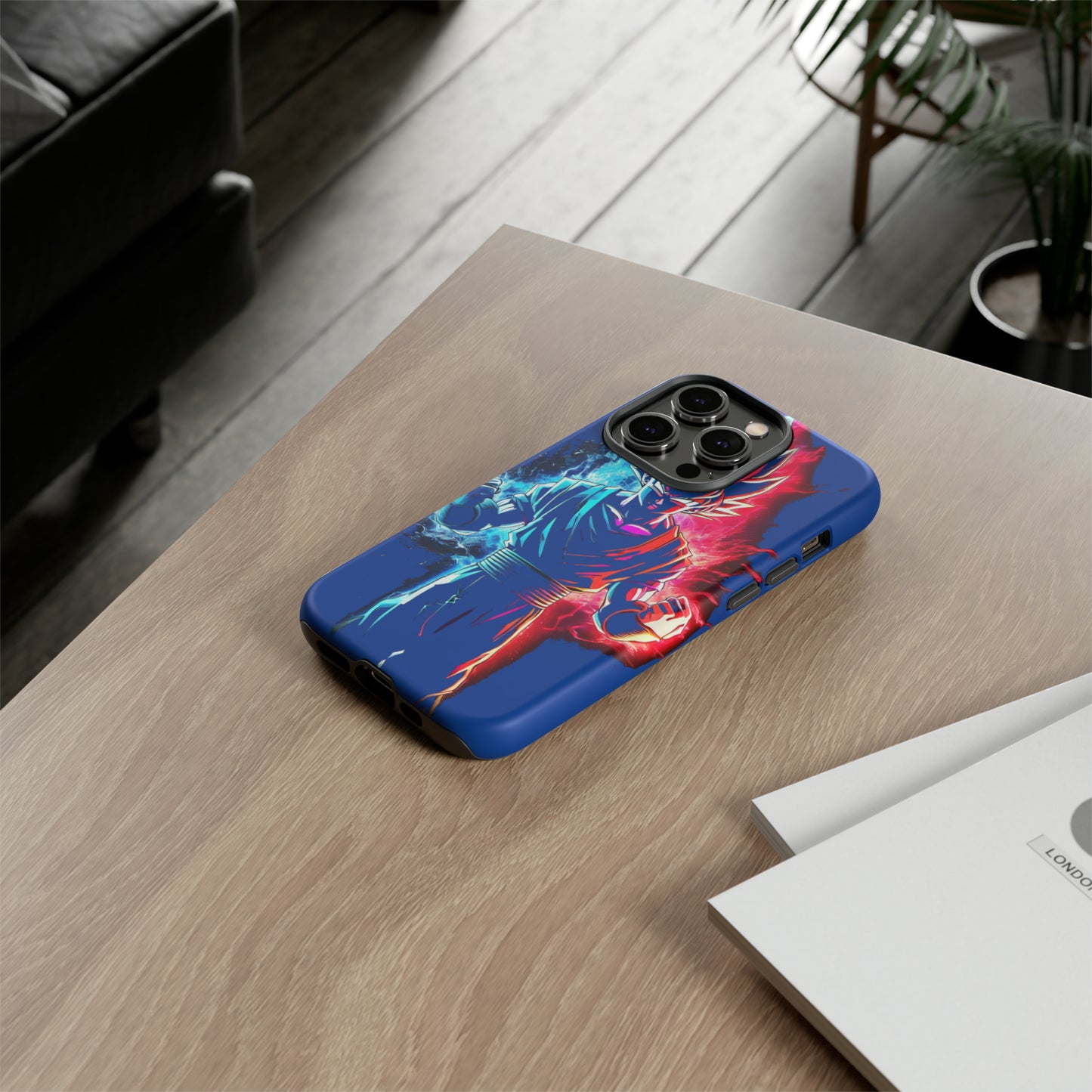 FANMADE Dragon Ball Z Goku Red/Blue Flame Phone Case [BLUE VERSION] (iPhone, Google Pixel, Samsung)