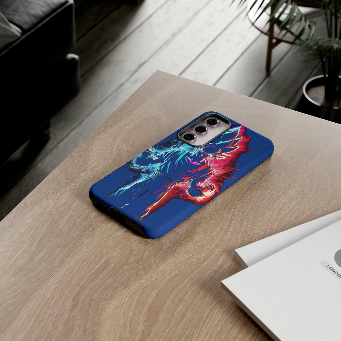 FANMADE Dragon Ball Z Goku Red/Blue Flame Phone Case [BLUE VERSION] (iPhone, Google Pixel, Samsung)