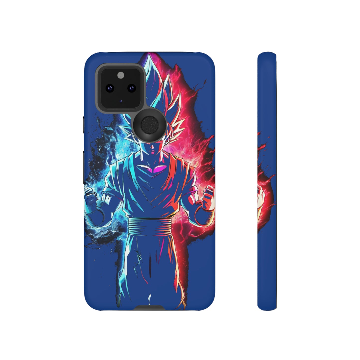 FANMADE Dragon Ball Z Goku Red/Blue Flame Phone Case [BLUE VERSION] (iPhone, Google Pixel, Samsung)