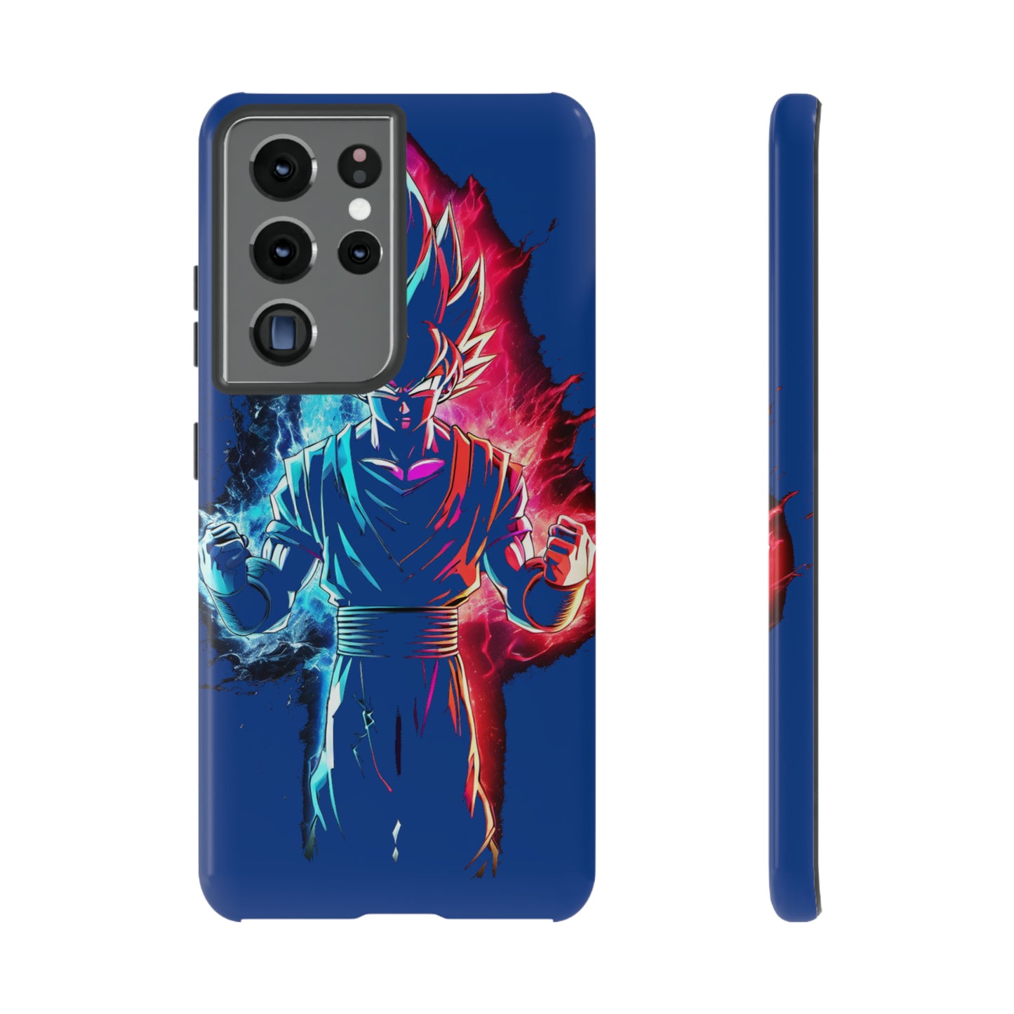 FANMADE Dragon Ball Z Goku Red/Blue Flame Phone Case [BLUE VERSION] (iPhone, Google Pixel, Samsung)