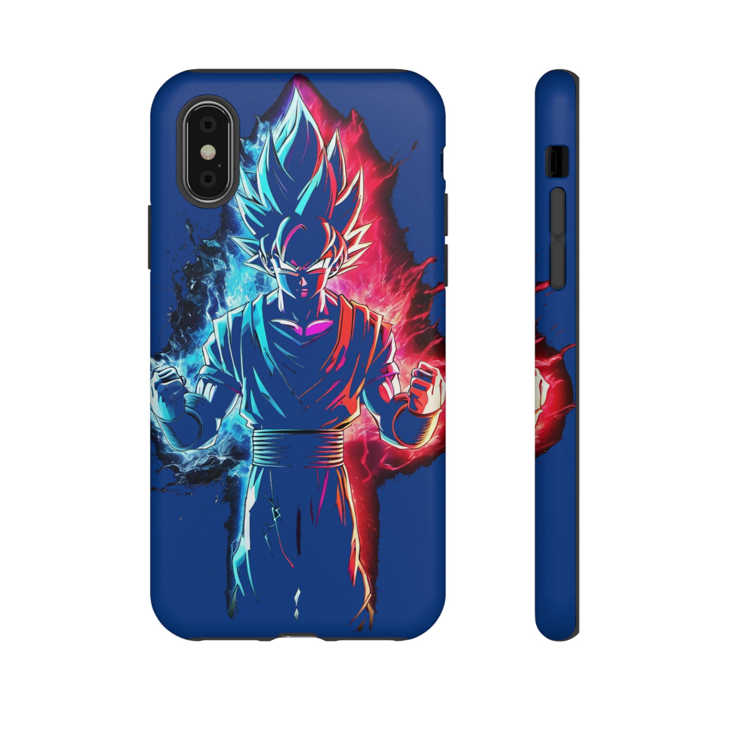 FANMADE Dragon Ball Z Goku Red/Blue Flame Phone Case [BLUE VERSION] (iPhone, Google Pixel, Samsung)