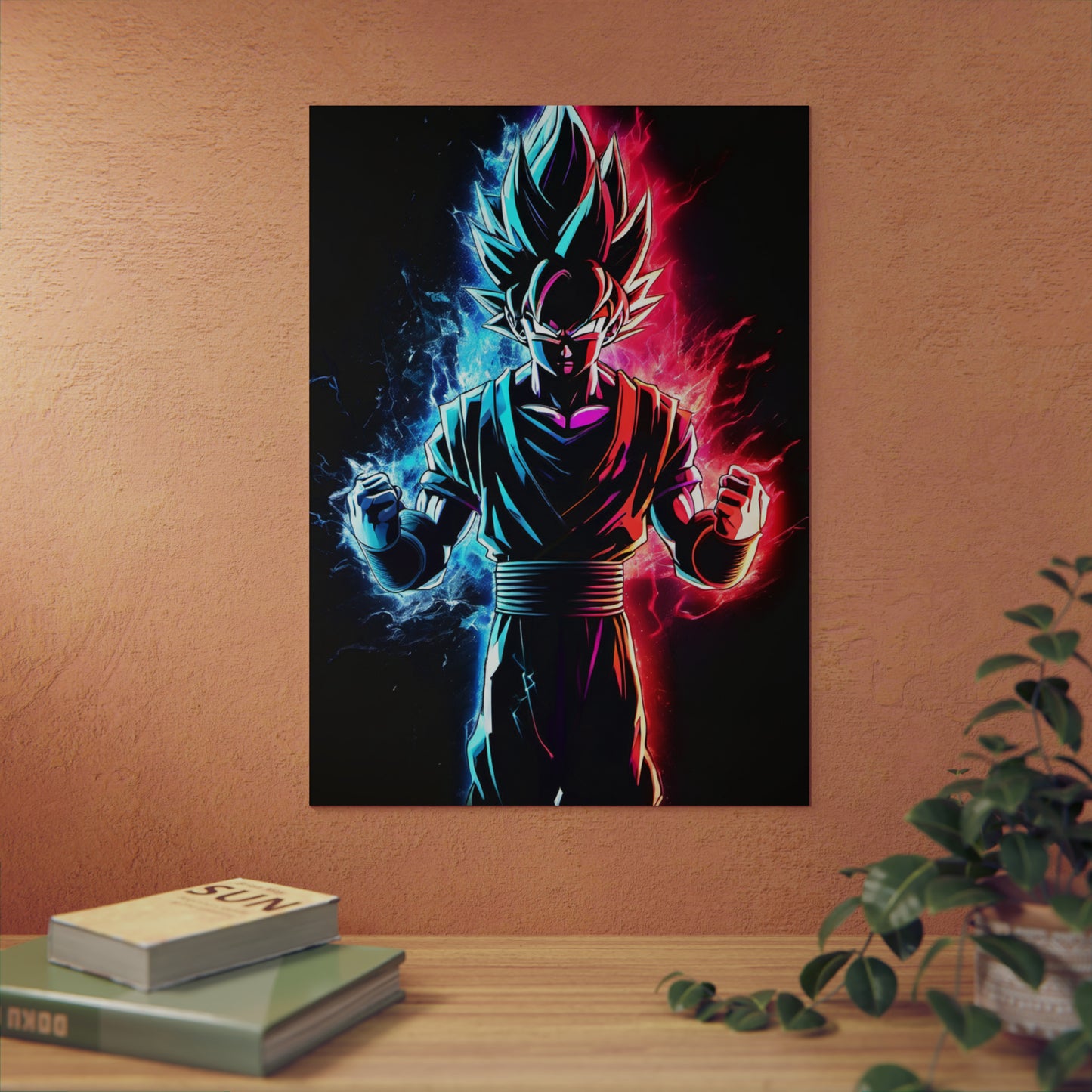 FANMADE Dragon Ball Z Goku Red/Blue Flame Aluminum Composite Panel