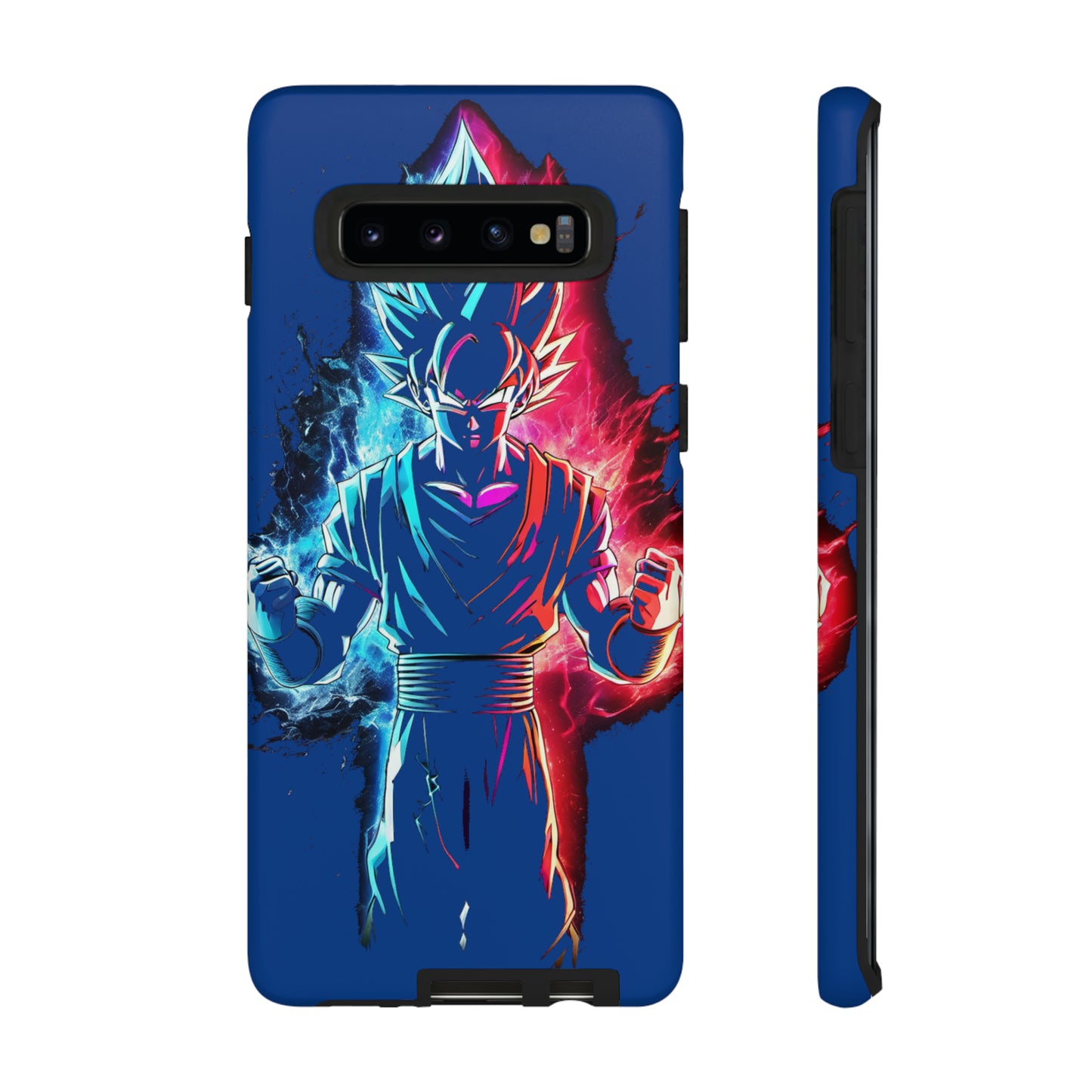 FANMADE Dragon Ball Z Goku Red/Blue Flame Phone Case [BLUE VERSION] (iPhone, Google Pixel, Samsung)