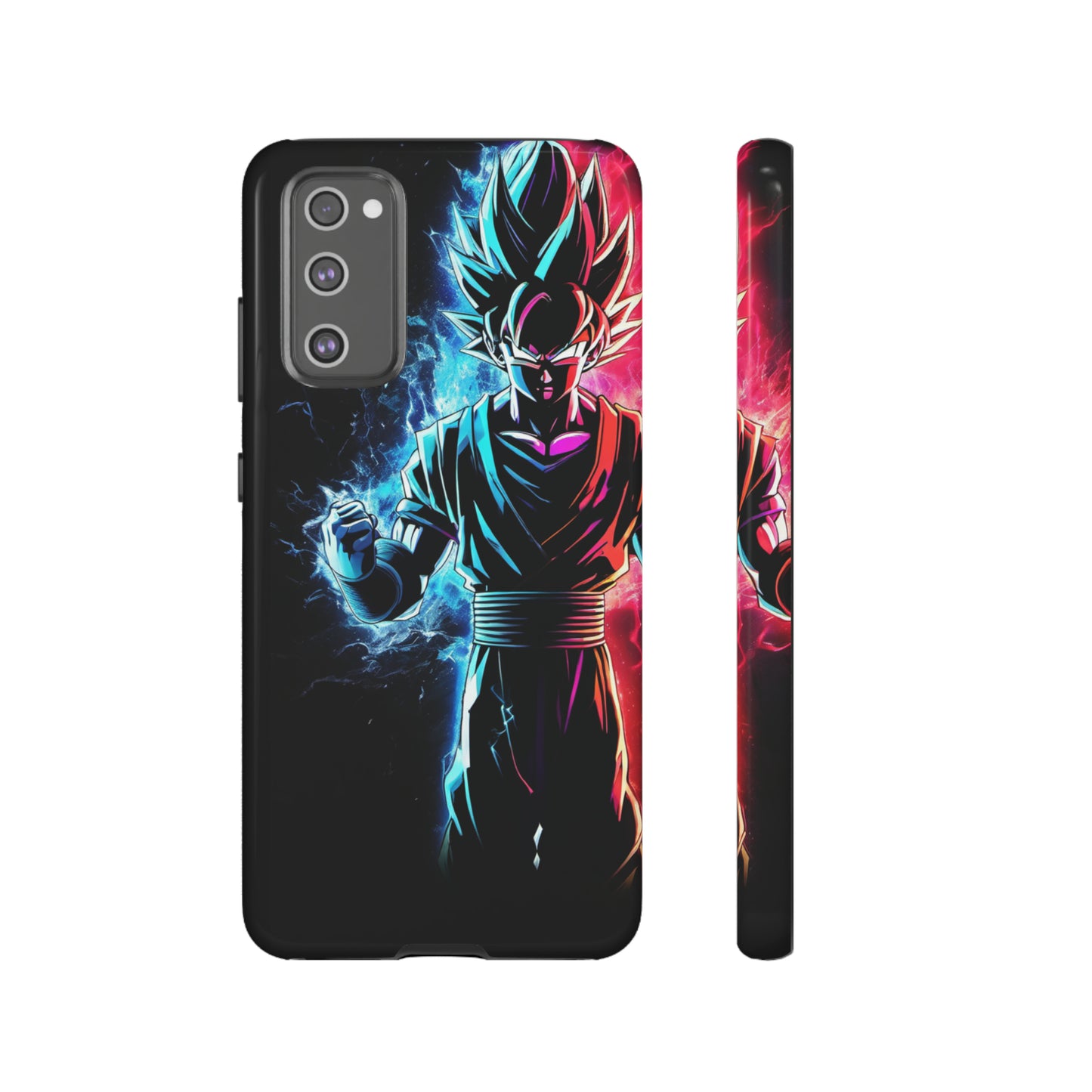 FANMADE Dragon Ball Z Goku Red/Blue Flame Phone Case [BLACK VERSION 2] (iPhone, Samsung)