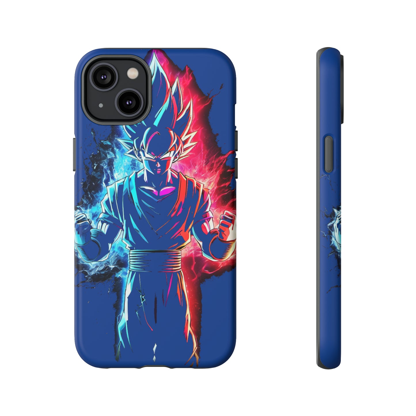 FANMADE Dragon Ball Z Goku Red/Blue Flame Phone Case [BLUE VERSION] (iPhone, Google Pixel, Samsung)