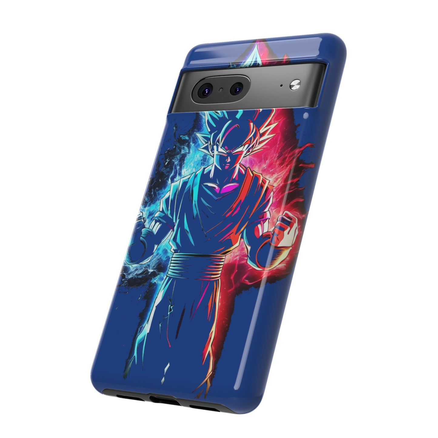 FANMADE Dragon Ball Z Goku Red/Blue Flame Phone Case [BLUE VERSION] (iPhone, Google Pixel, Samsung)