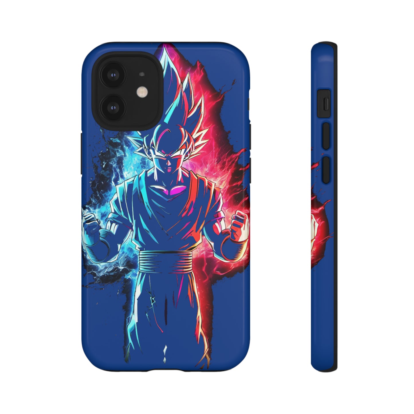 FANMADE Dragon Ball Z Goku Red/Blue Flame Phone Case [BLUE VERSION] (iPhone, Google Pixel, Samsung)