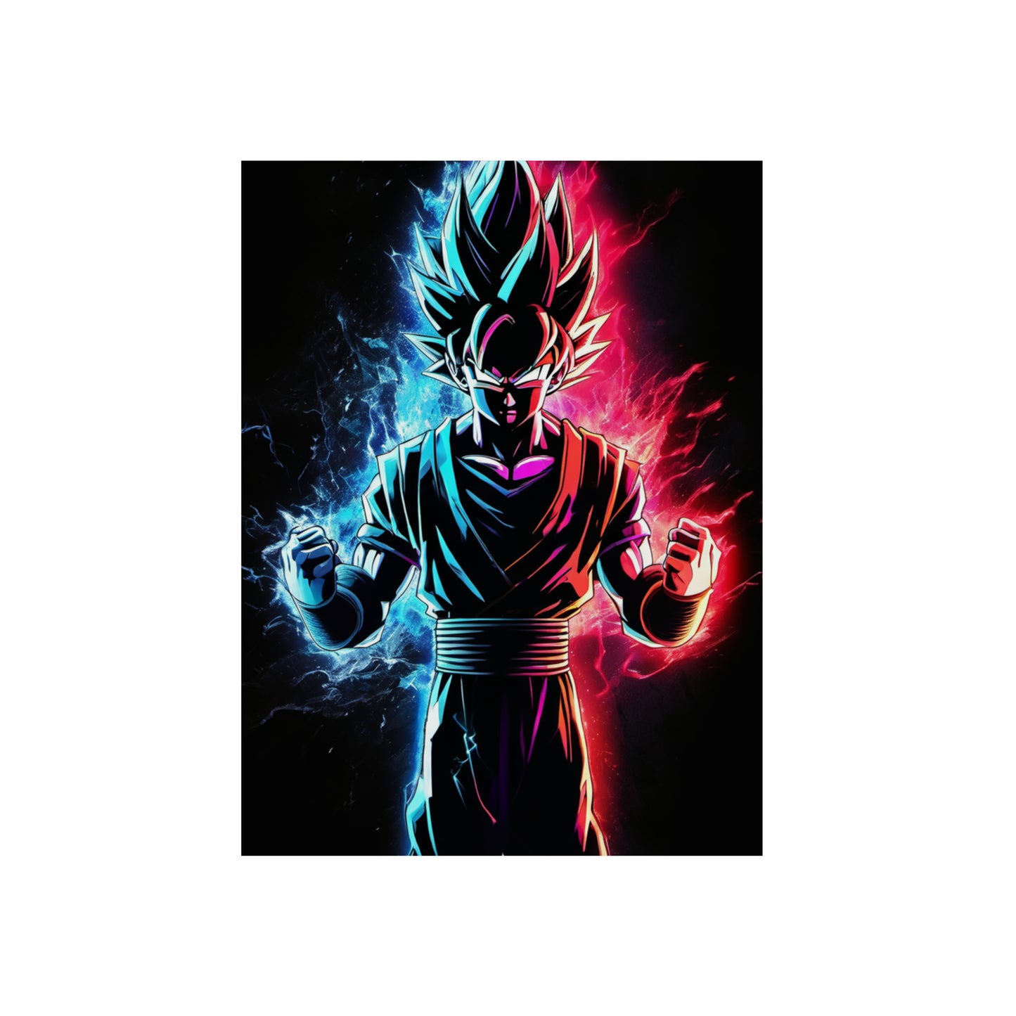 FANMADE Dragon Ball Z Goku Red/Blue Flame Aluminum Composite Panel