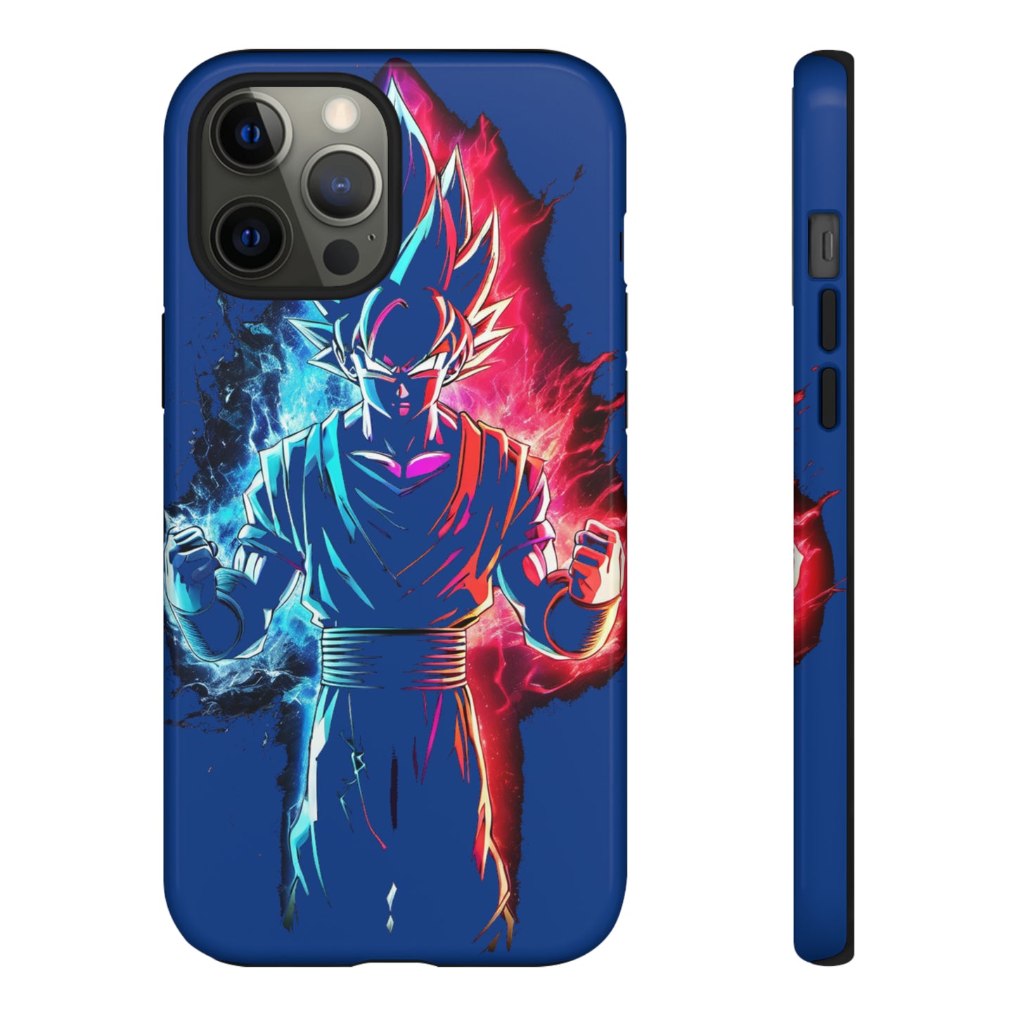 FANMADE Dragon Ball Z Goku Red/Blue Flame Phone Case [BLUE VERSION] (iPhone, Google Pixel, Samsung)