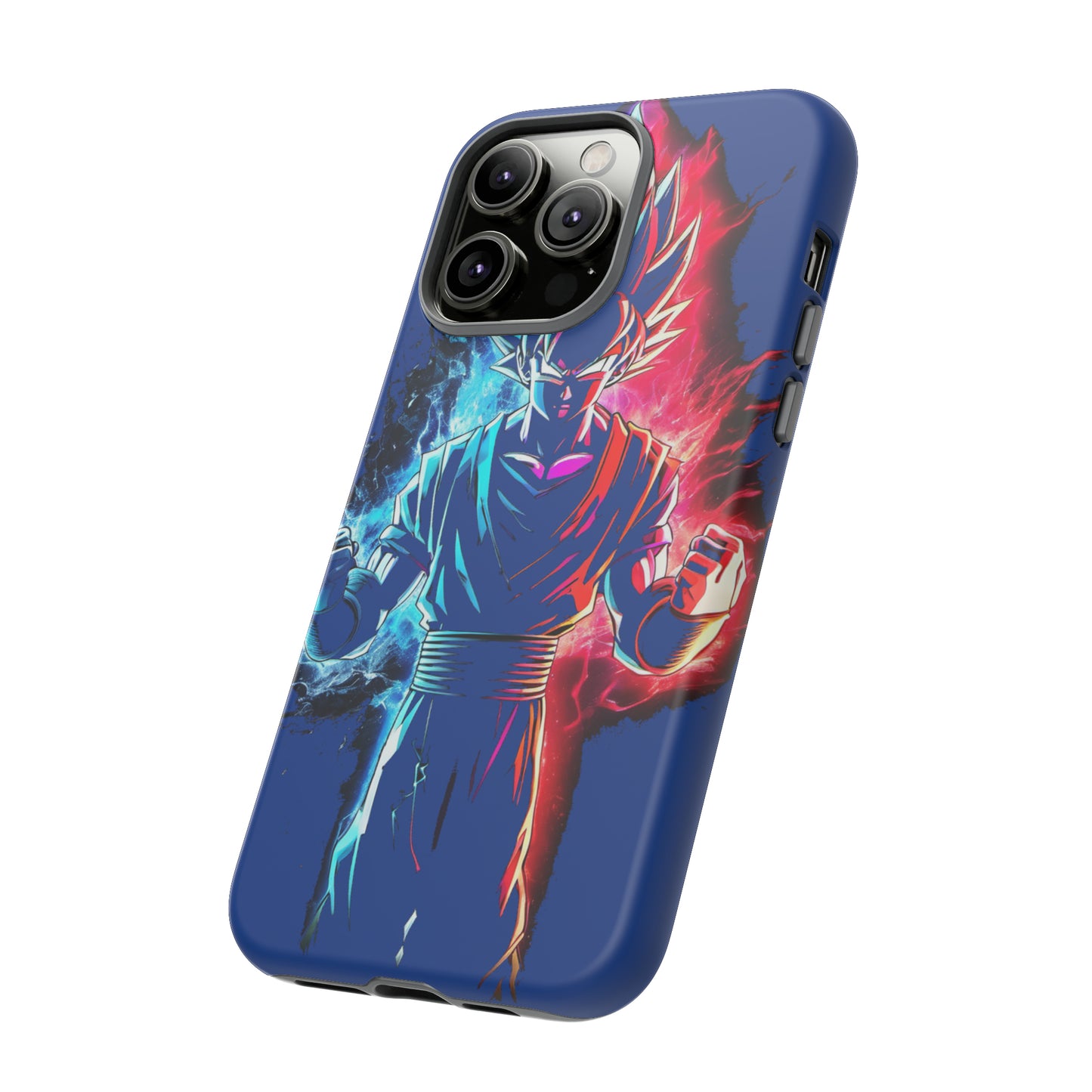 FANMADE Dragon Ball Z Goku Red/Blue Flame Phone Case [BLUE VERSION] (iPhone, Google Pixel, Samsung)