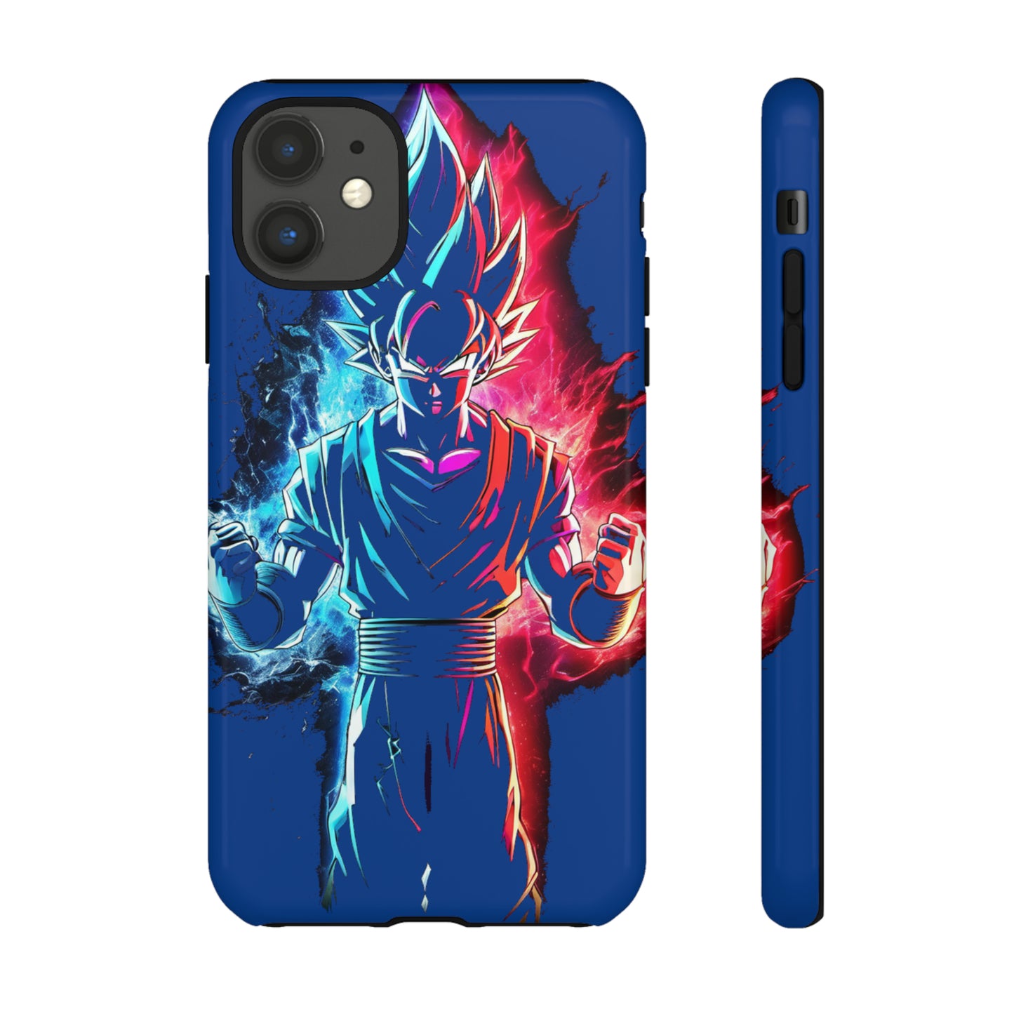 FANMADE Dragon Ball Z Goku Red/Blue Flame Phone Case [BLUE VERSION] (iPhone, Google Pixel, Samsung)