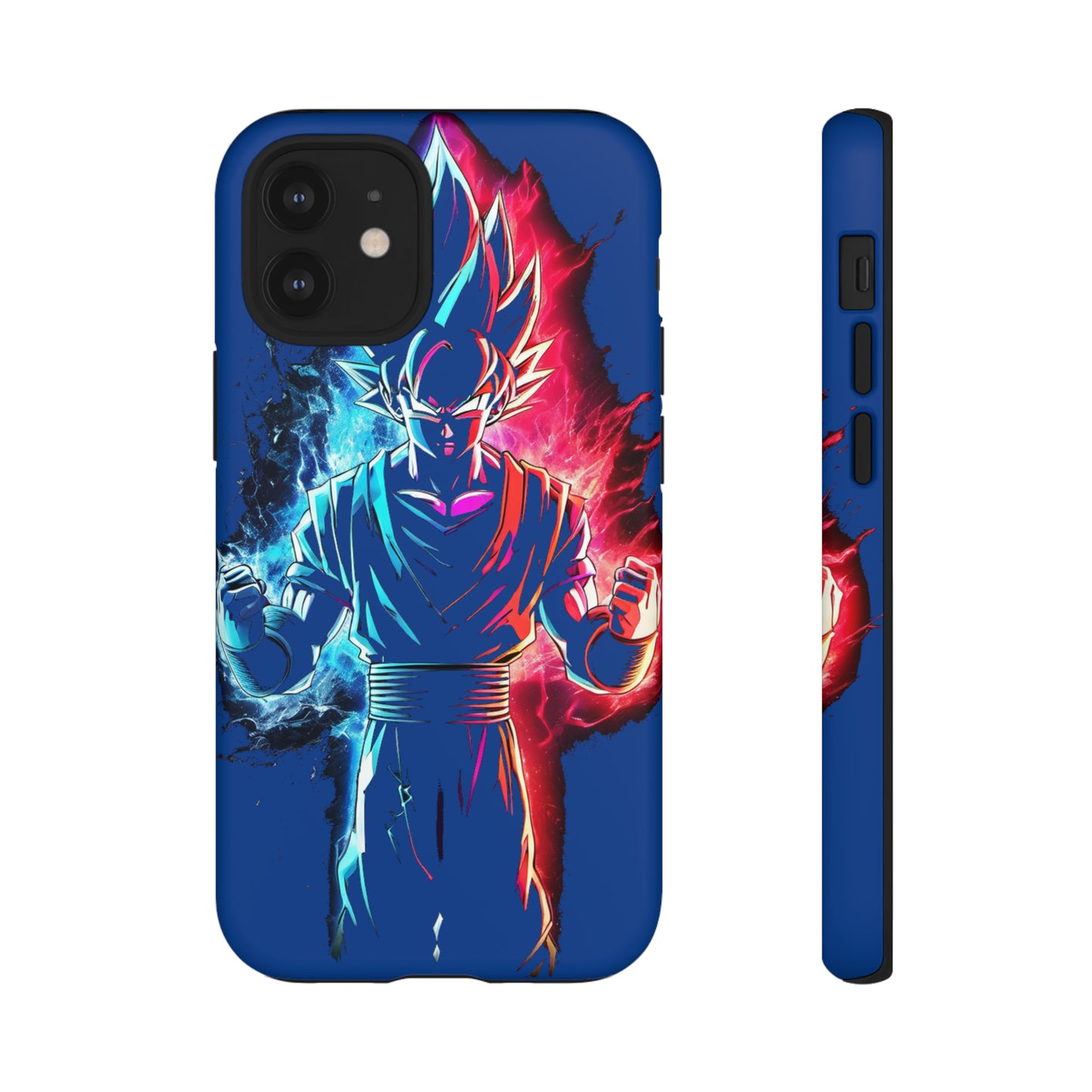 FANMADE Dragon Ball Z Goku Red/Blue Flame Phone Case [BLUE VERSION] (iPhone, Google Pixel, Samsung)