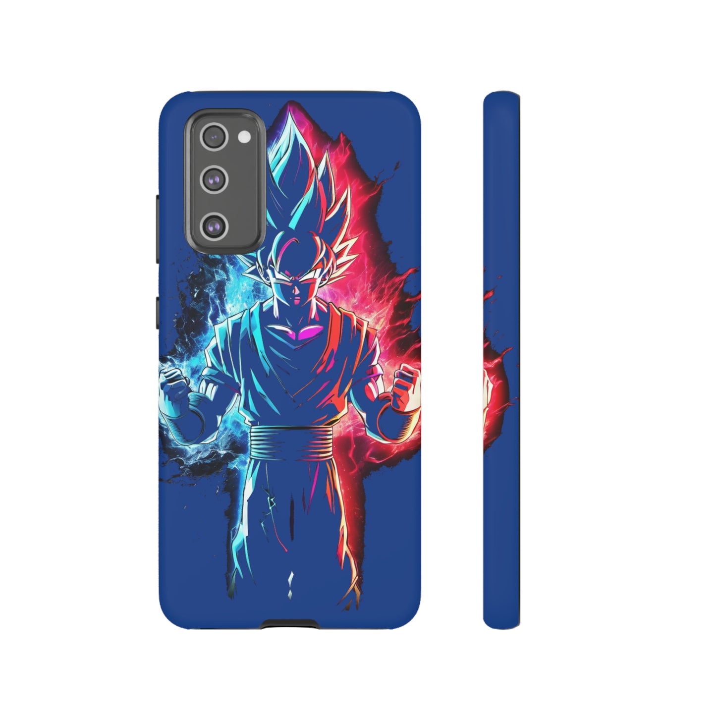 FANMADE Dragon Ball Z Goku Red/Blue Flame Phone Case [BLUE VERSION] (iPhone, Google Pixel, Samsung)