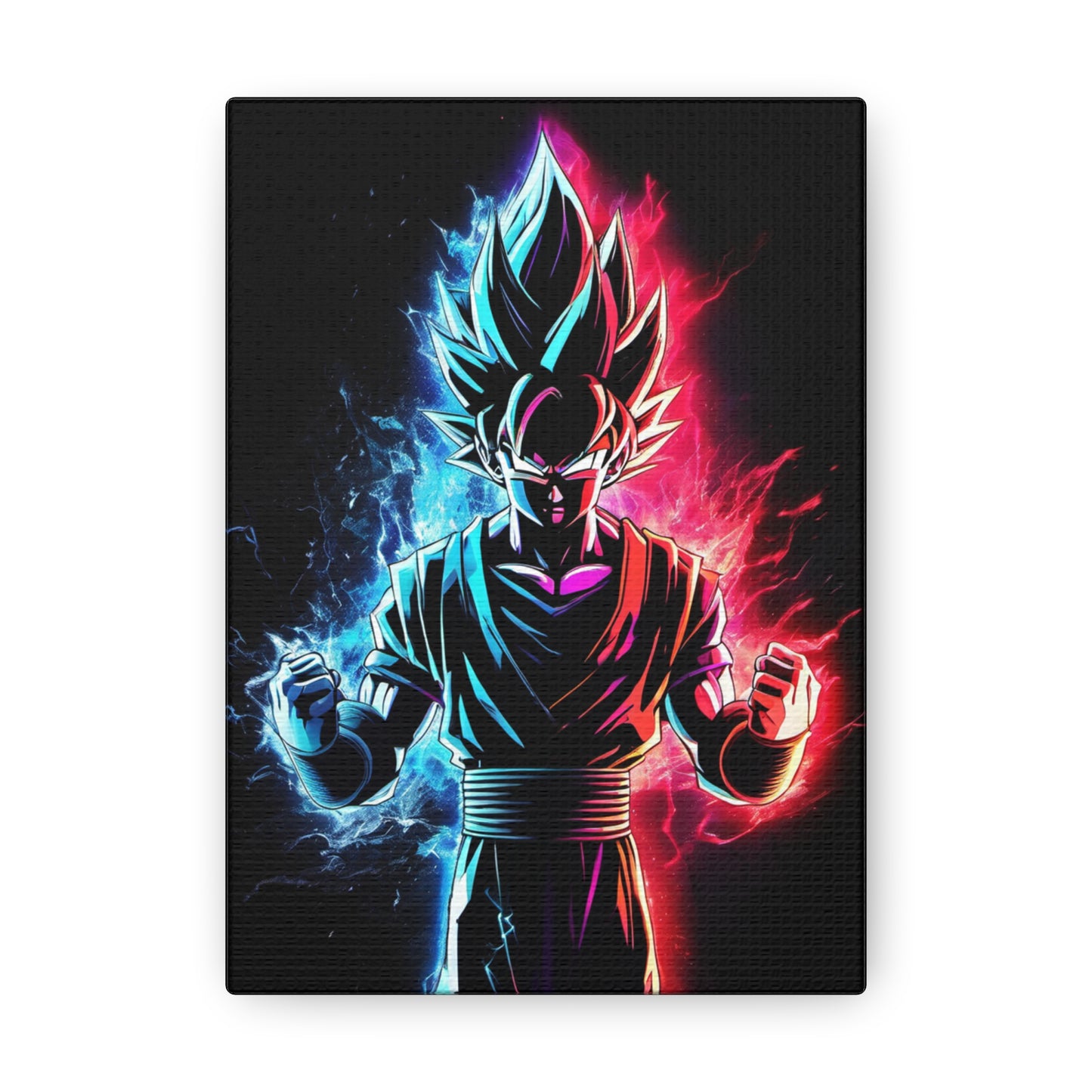 FANMADE Dragon Ball Z Goku Red/Blue Flame Canvas