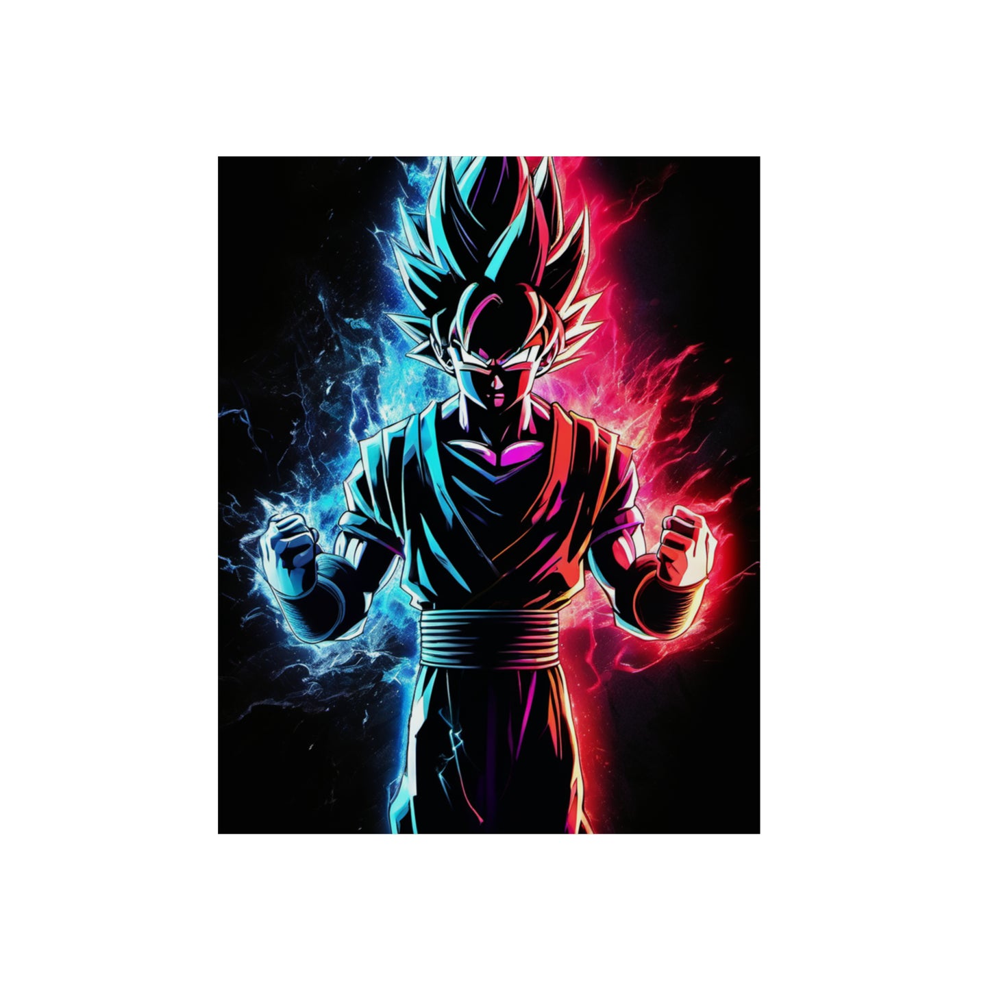 FANMADE Dragon Ball Z Goku Red/Blue Flame Aluminum Composite Panel