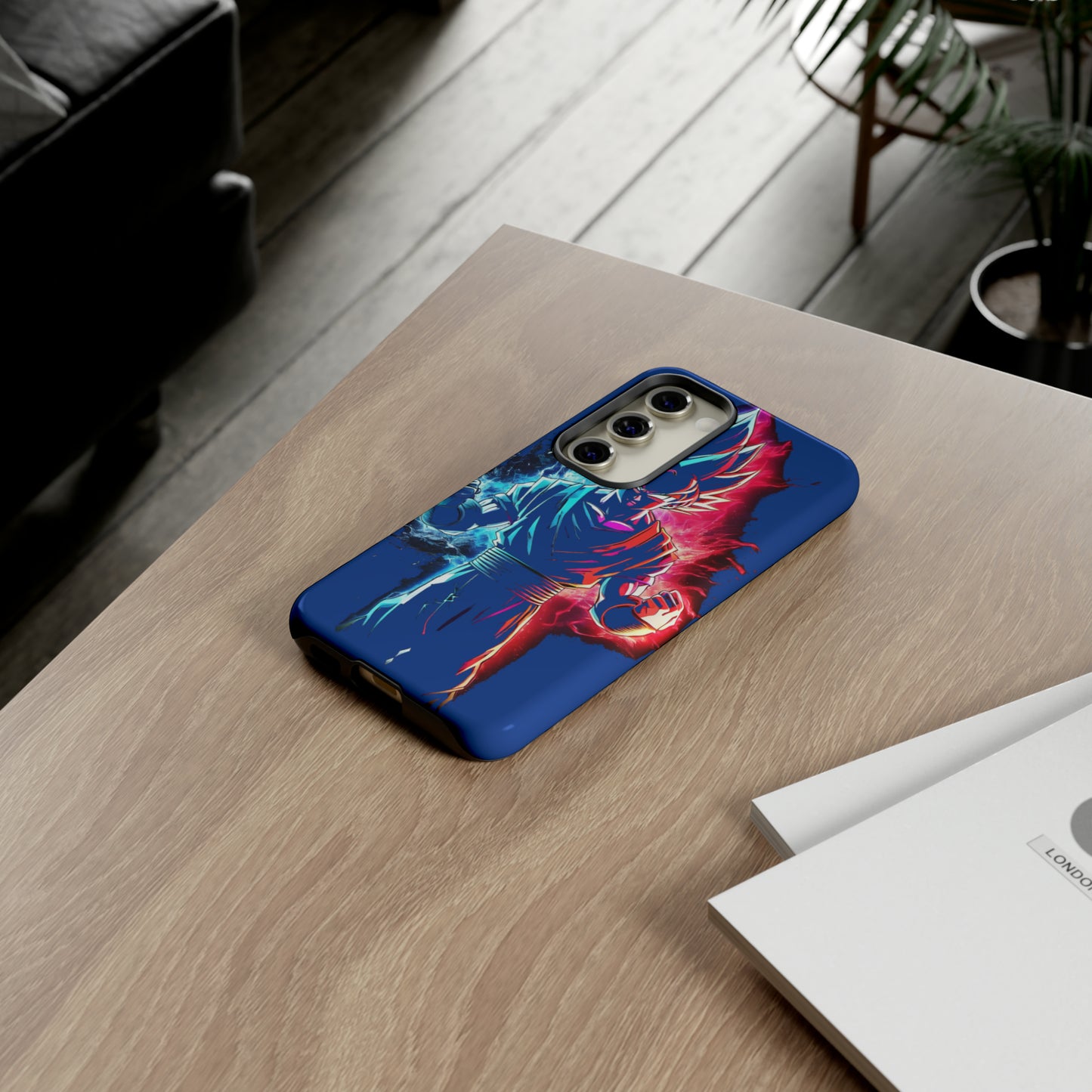 FANMADE Dragon Ball Z Goku Red/Blue Flame Phone Case [BLUE VERSION] (iPhone, Google Pixel, Samsung)