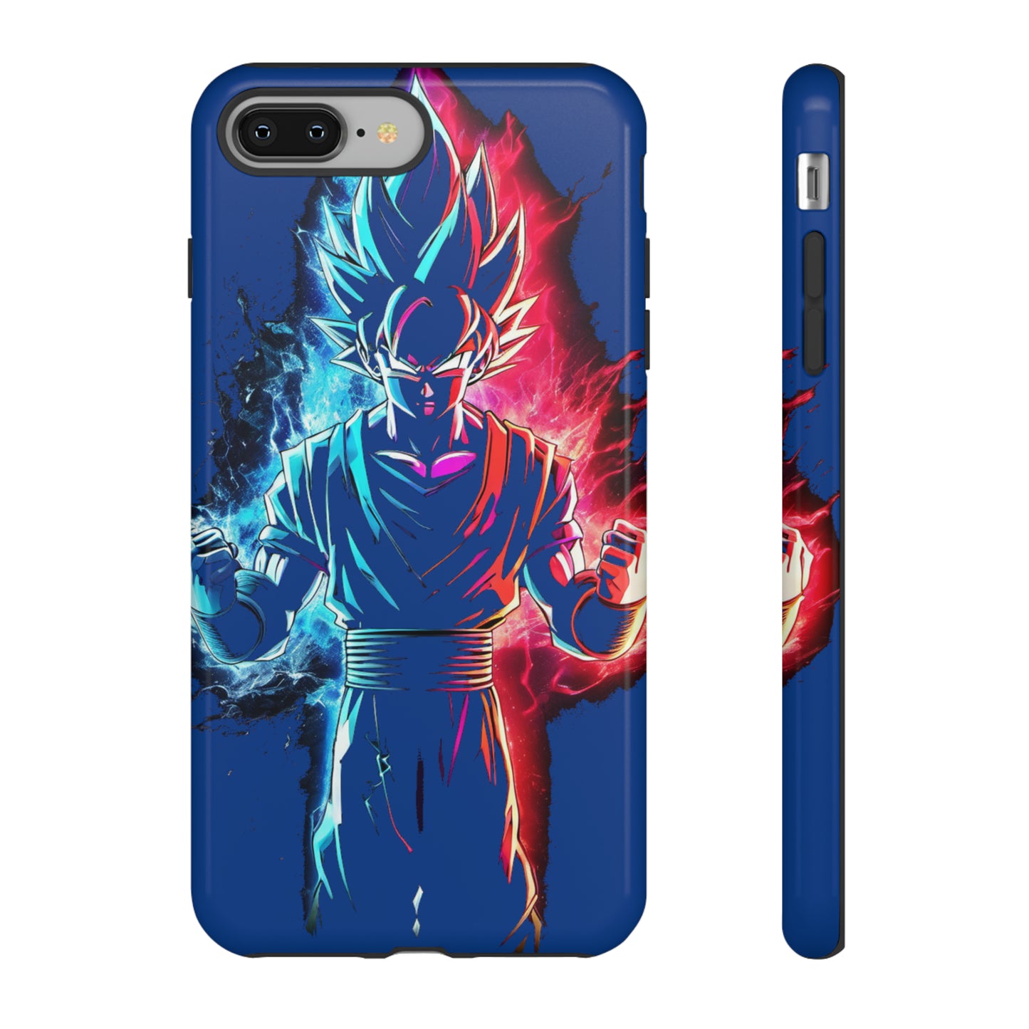 FANMADE Dragon Ball Z Goku Red/Blue Flame Phone Case [BLUE VERSION] (iPhone, Google Pixel, Samsung)