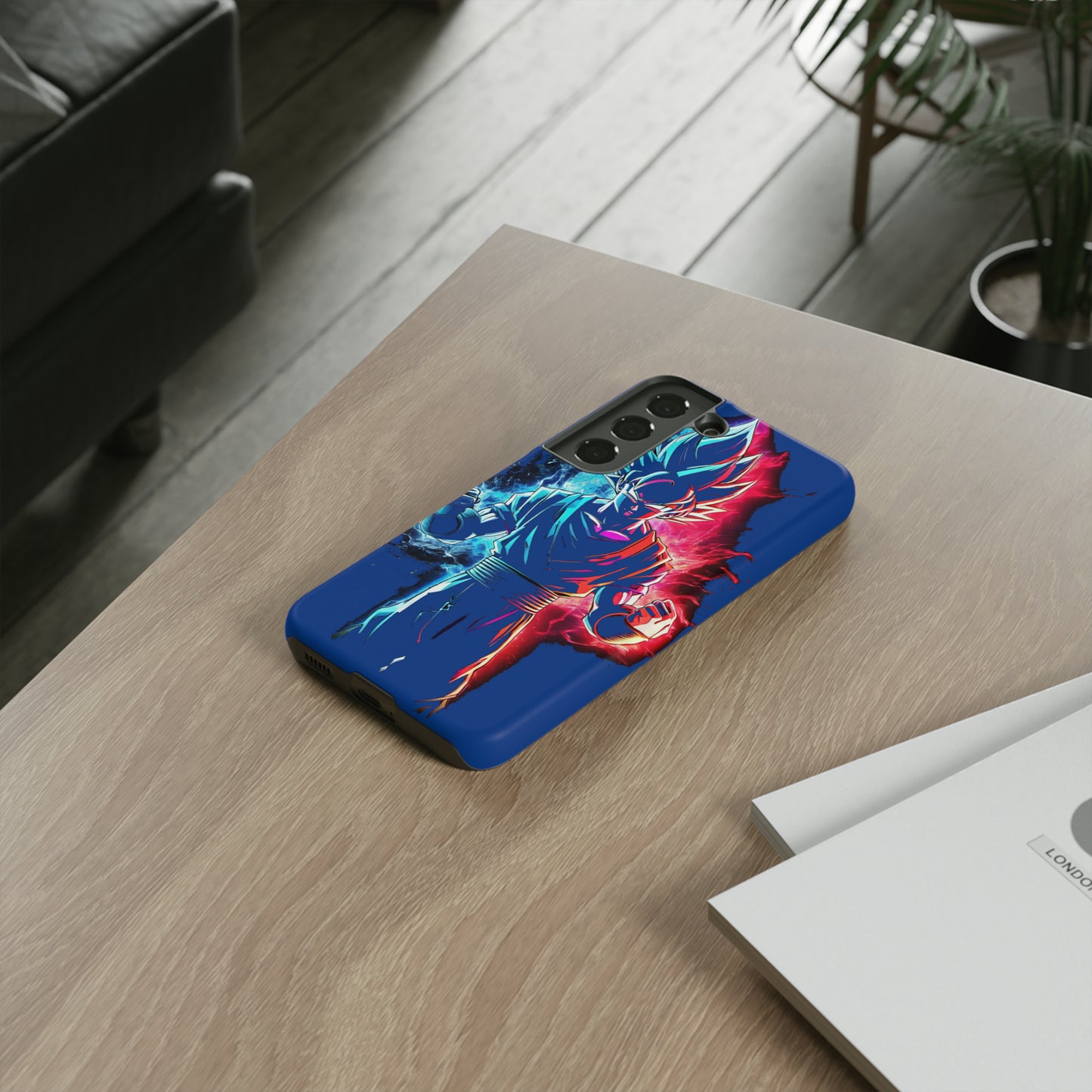 FANMADE Dragon Ball Z Goku Red/Blue Flame Phone Case [BLUE VERSION] (iPhone, Google Pixel, Samsung)