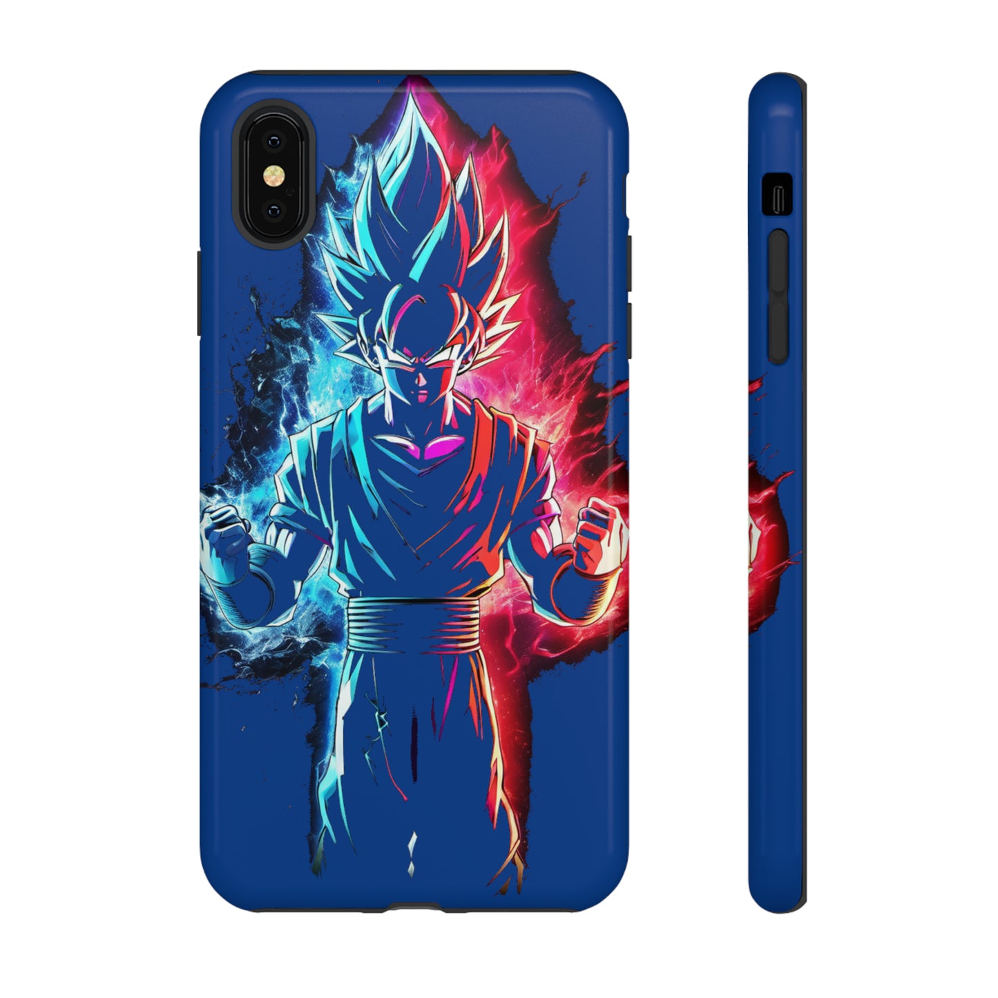 FANMADE Dragon Ball Z Goku Red/Blue Flame Phone Case [BLUE VERSION] (iPhone, Google Pixel, Samsung)