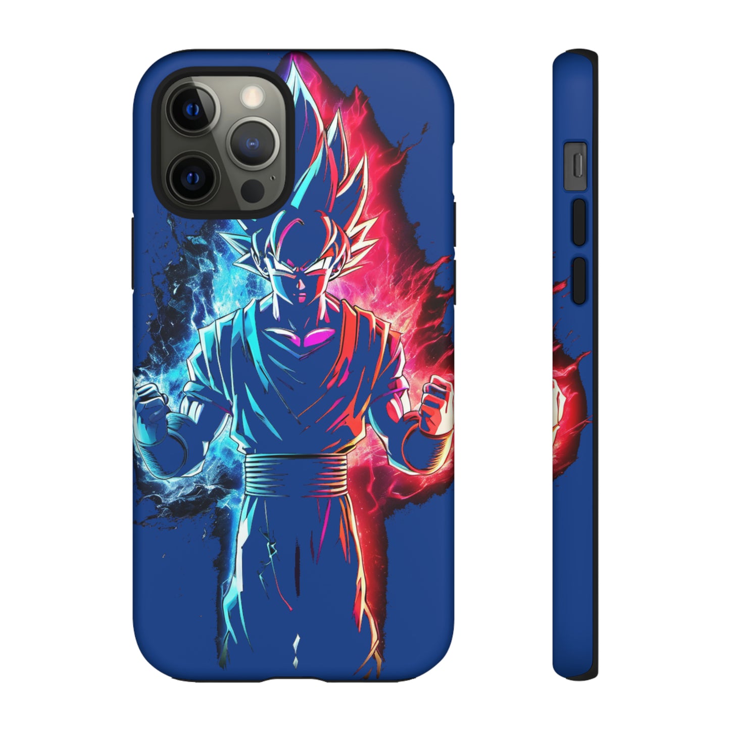 FANMADE Dragon Ball Z Goku Red/Blue Flame Phone Case [BLUE VERSION] (iPhone, Google Pixel, Samsung)