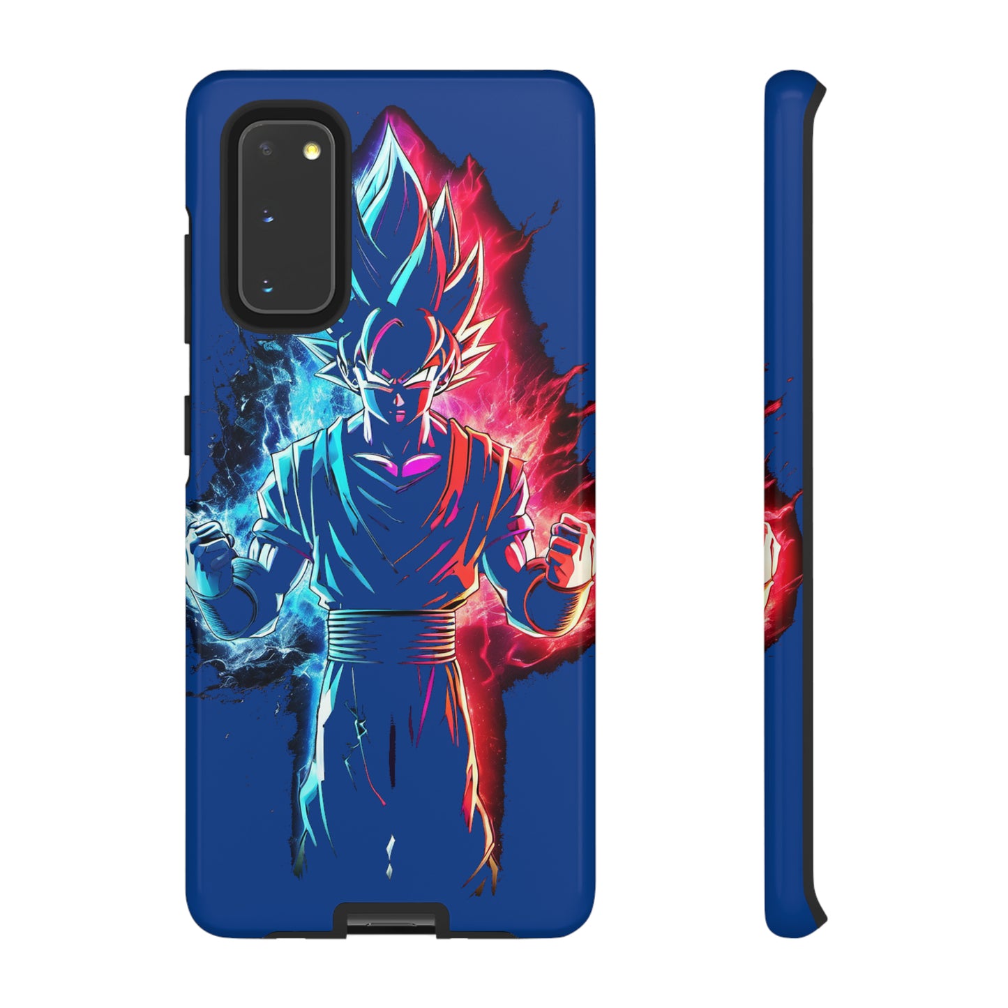 FANMADE Dragon Ball Z Goku Red/Blue Flame Phone Case [BLUE VERSION] (iPhone, Google Pixel, Samsung)