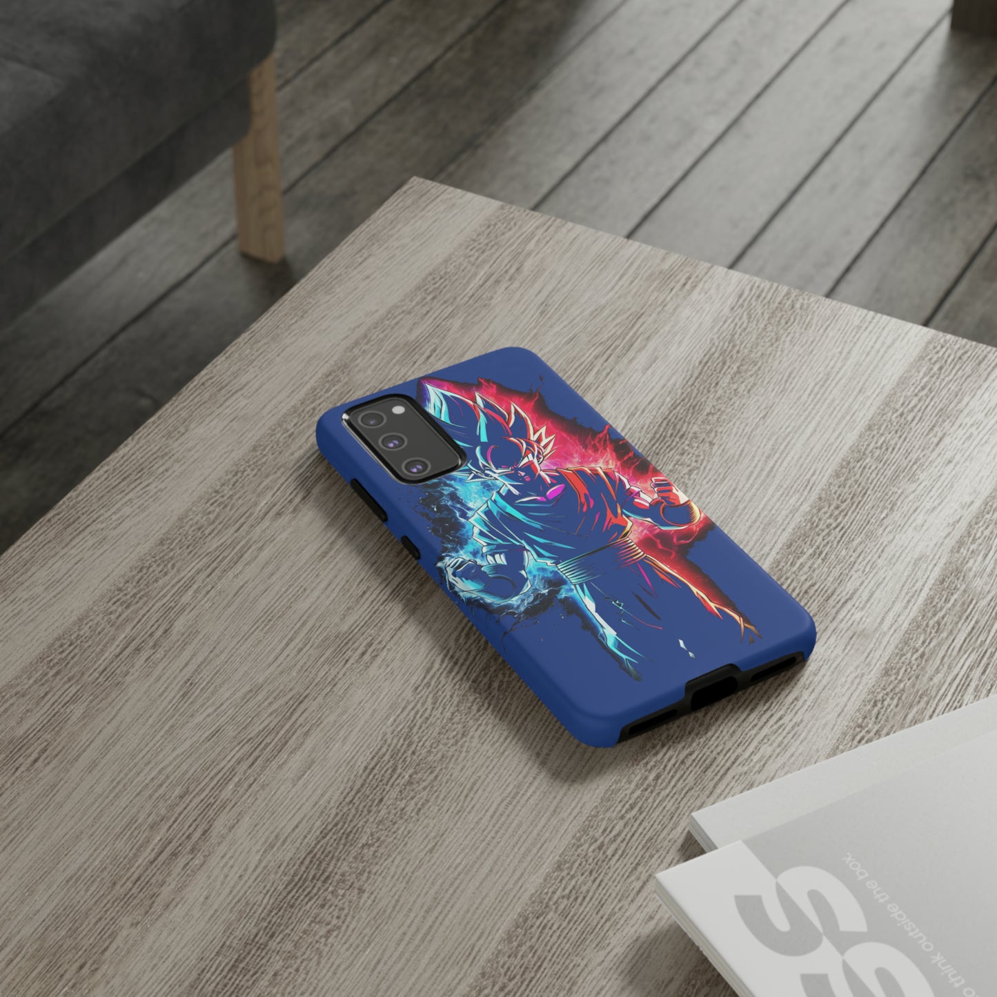 FANMADE Dragon Ball Z Goku Red/Blue Flame Phone Case [BLUE VERSION] (iPhone, Google Pixel, Samsung)