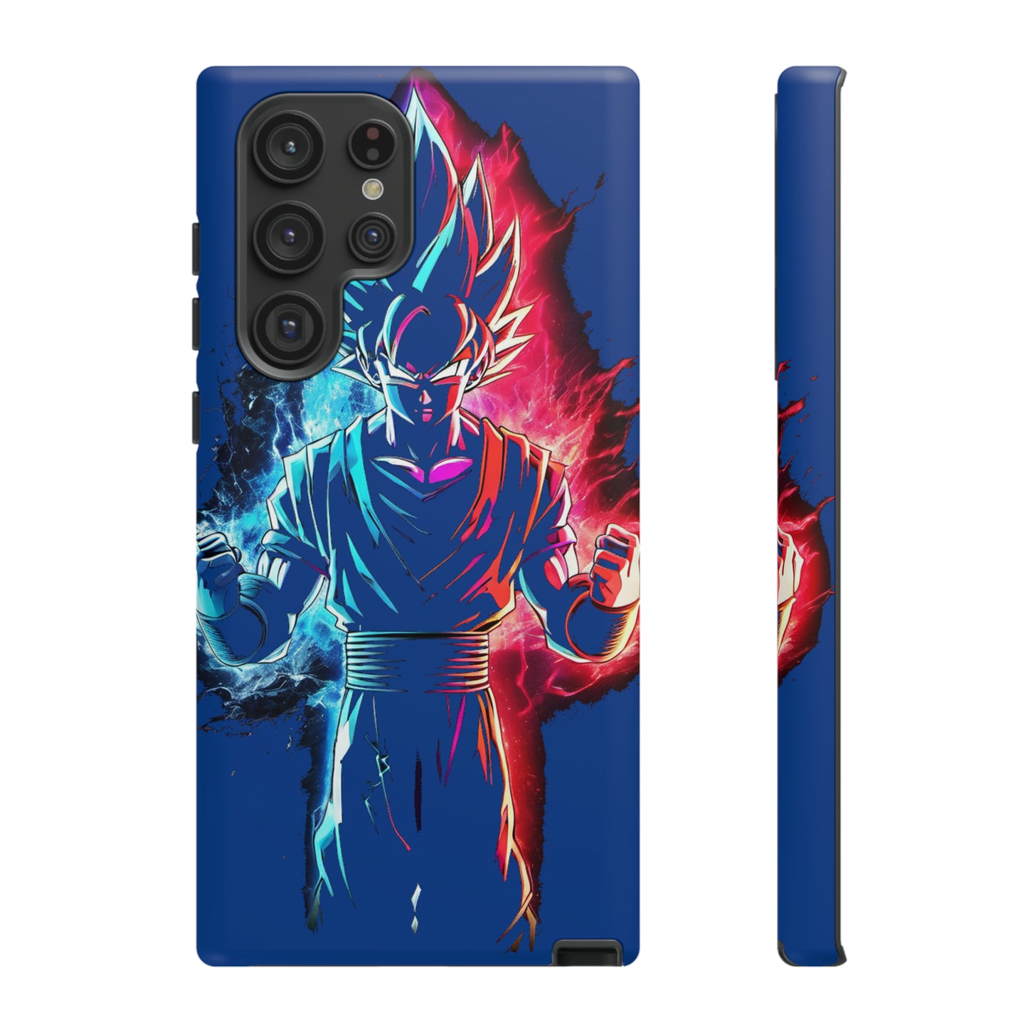 FANMADE Dragon Ball Z Goku Red/Blue Flame Phone Case [BLUE VERSION] (iPhone, Google Pixel, Samsung)