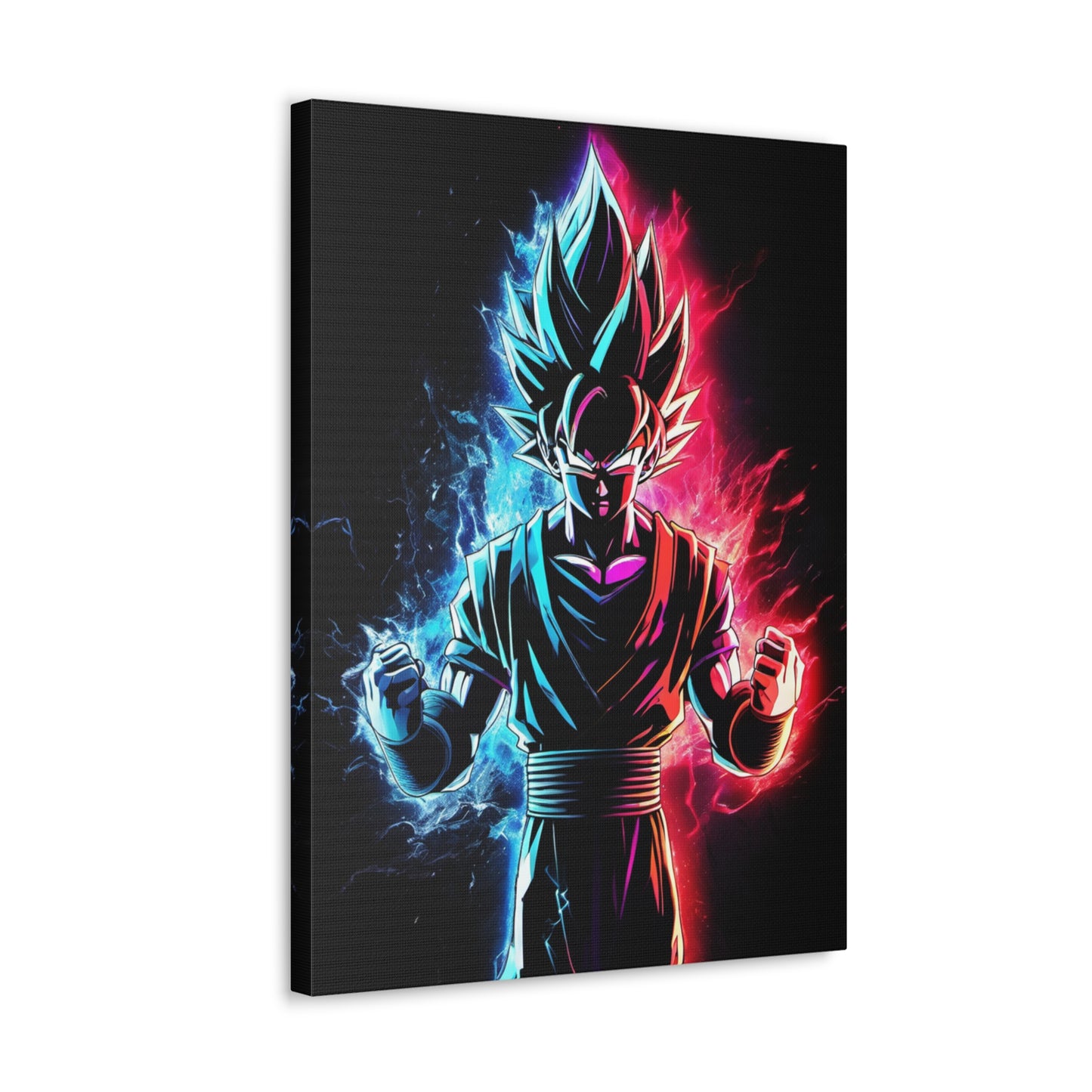 FANMADE Dragon Ball Z Goku Red/Blue Flame Canvas