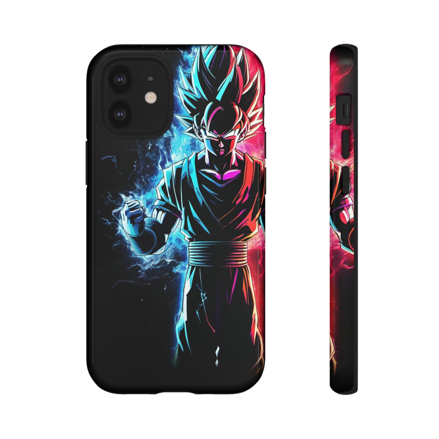 FANMADE Dragon Ball Z Goku Red/Blue Flame Phone Case [BLACK VERSION 2] (iPhone, Samsung)