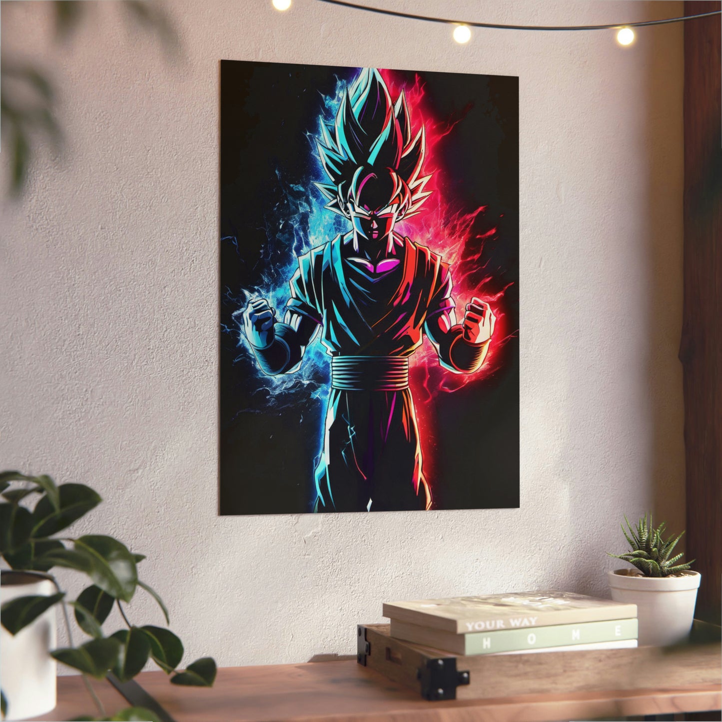 FANMADE Dragon Ball Z Goku Red/Blue Flame Aluminum Composite Panel