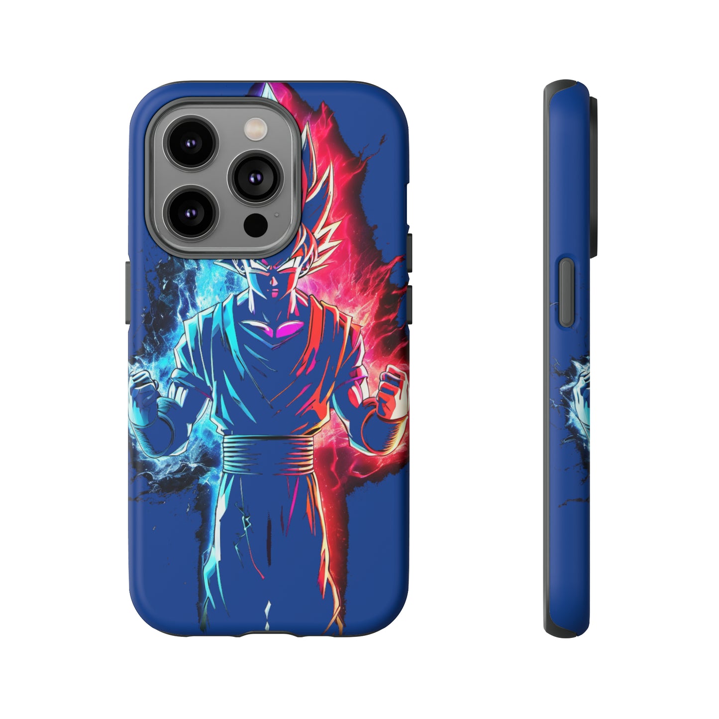 FANMADE Dragon Ball Z Goku Red/Blue Flame Phone Case [BLUE VERSION] (iPhone, Google Pixel, Samsung)