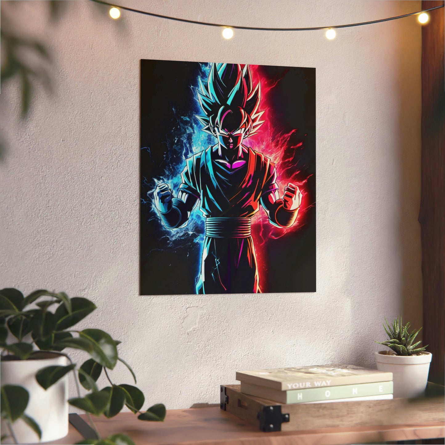 FANMADE Dragon Ball Z Goku Red/Blue Flame Aluminum Composite Panel