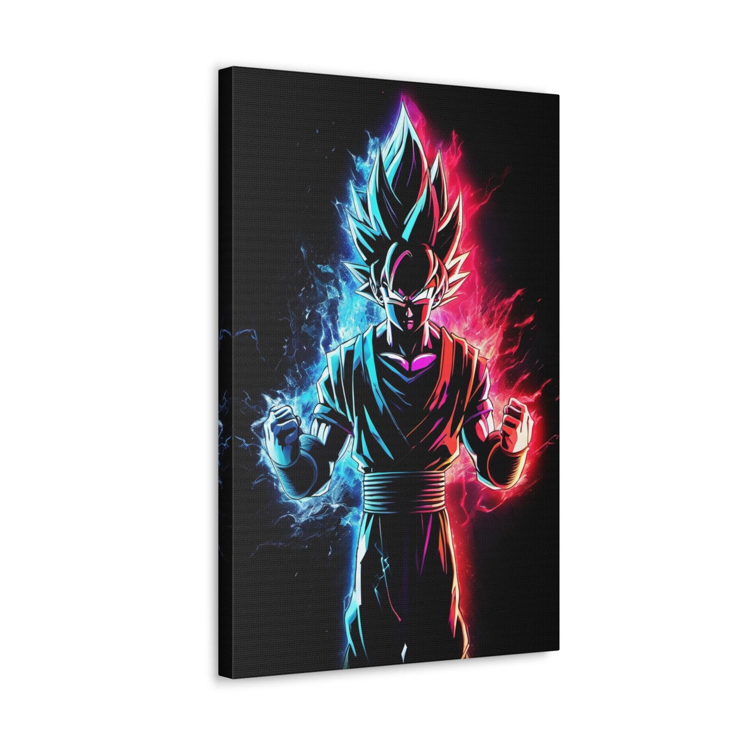 FANMADE Dragon Ball Z Goku Red/Blue Flame Canvas